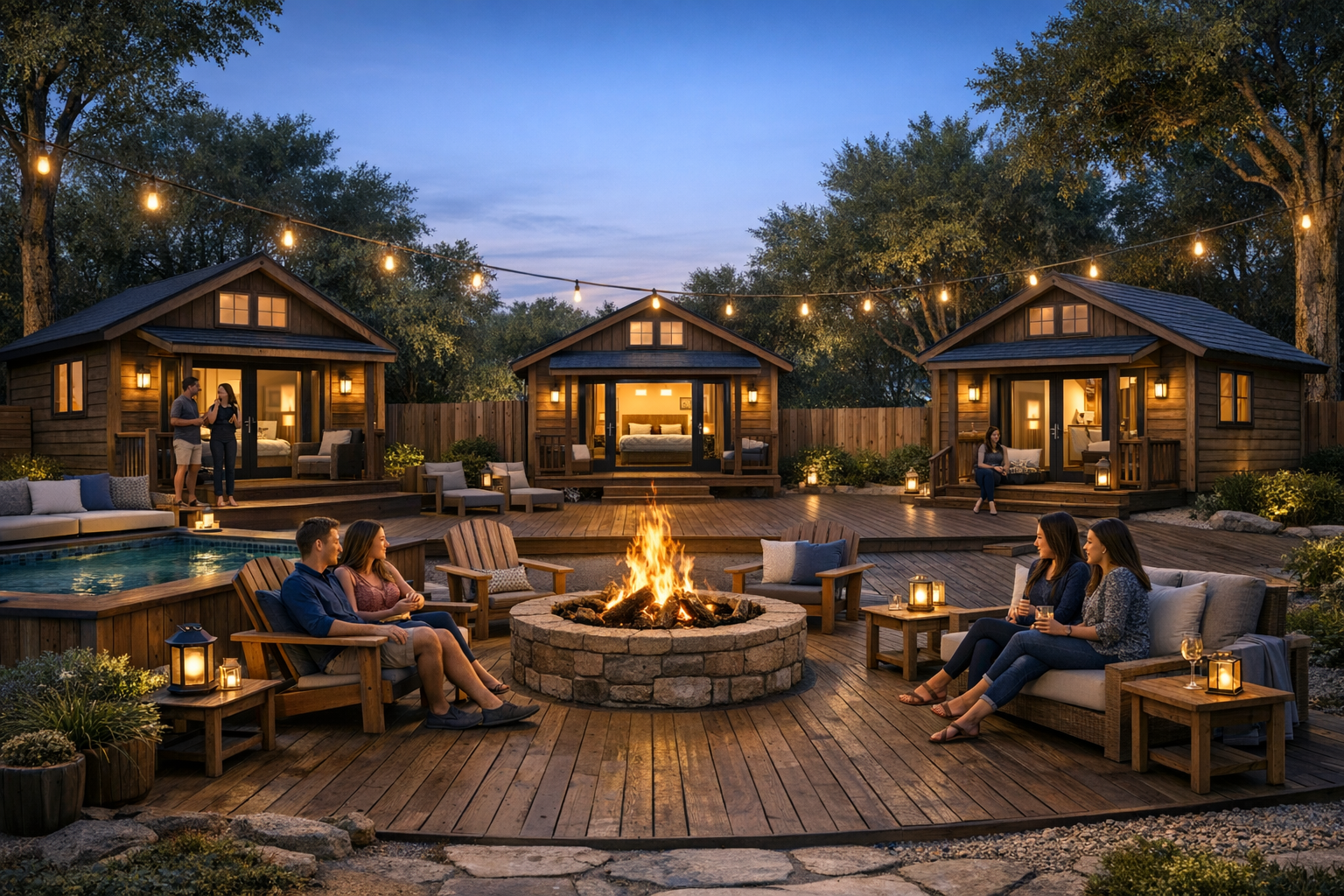 Ground-level 3D cabin rendering